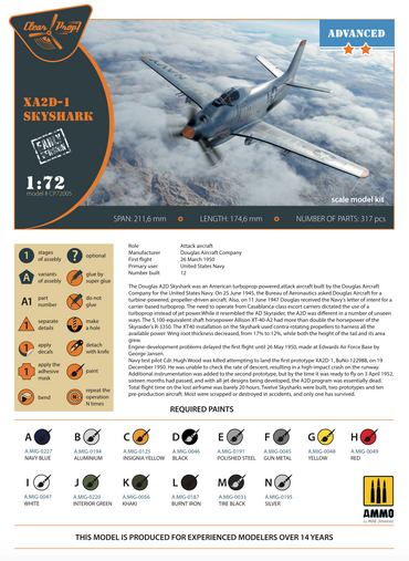 Clear Prop Models CP72005 1:72 Douglas XA2D-1 Skyshark