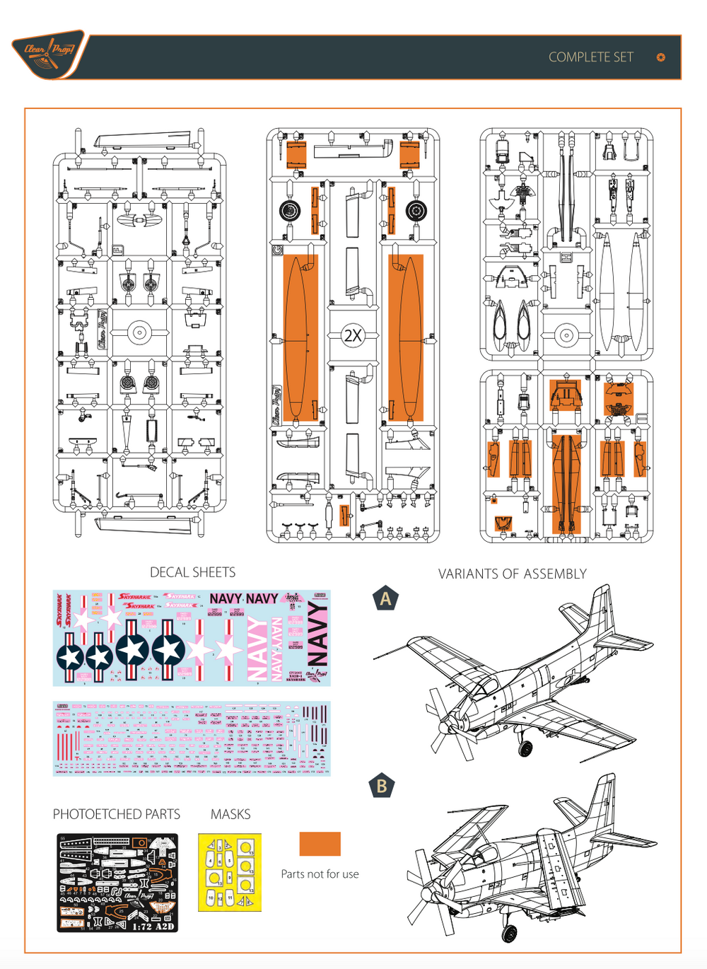 Clear Prop Models CP72005 1:72 Douglas XA2D-1 Skyshark