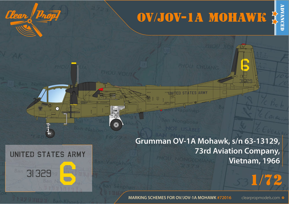 Clear Prop Models CP72016 1:72 Grumman OV-1A/JOV-1A Mohawk