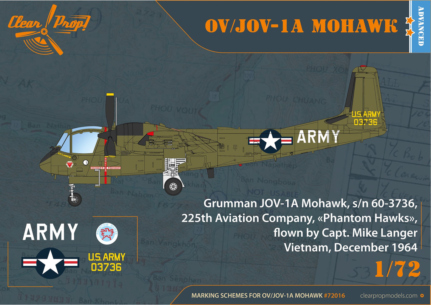 Clear Prop Models CP72016 1:72 Grumman OV-1A/JOV-1A Mohawk