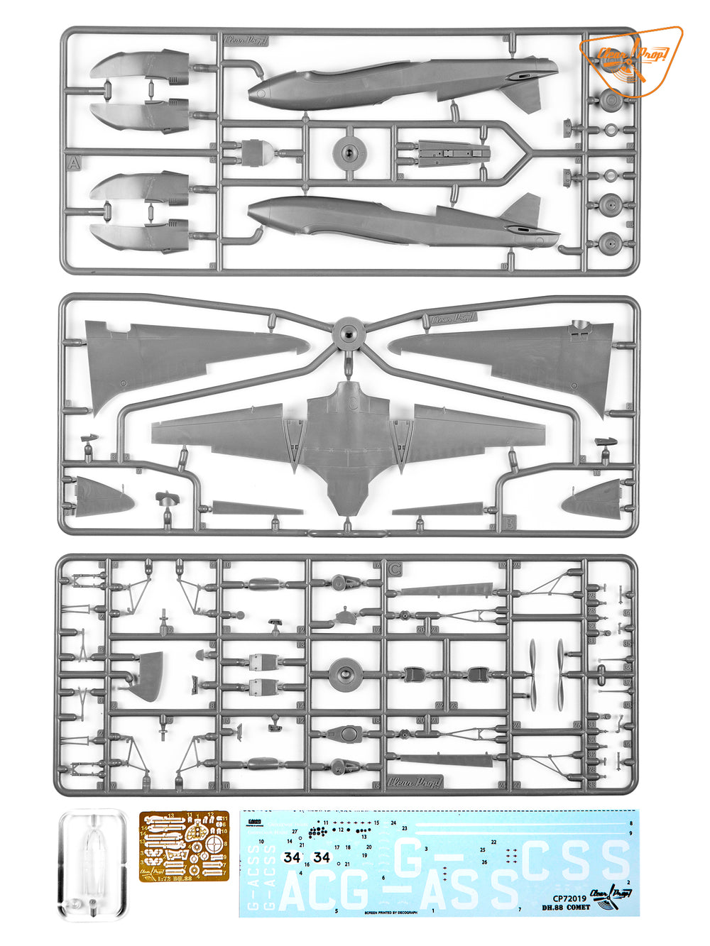 Clear Prop Models CP72019 1:72 de Havilland DH.88 Comet Advanced kit