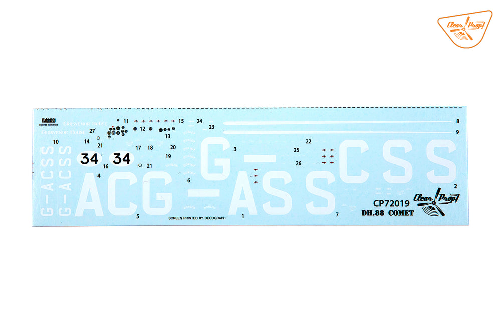 Clear Prop Models CP72019 1:72 de Havilland DH.88 Comet Advanced kit