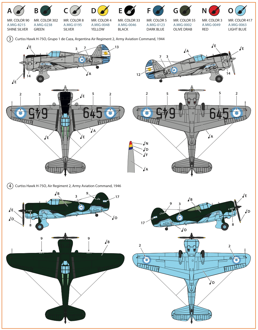 Clear Prop CP72021 1:72 Curtiss Hawk H-75M/N/O Argentina Decals