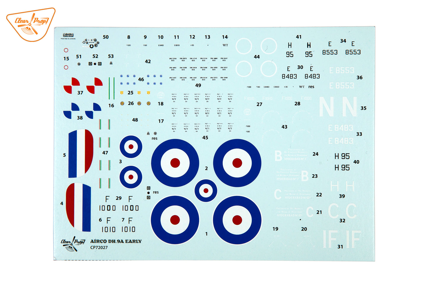 Clear Prop Models CP72027 1:72 Airco DH.9A early version