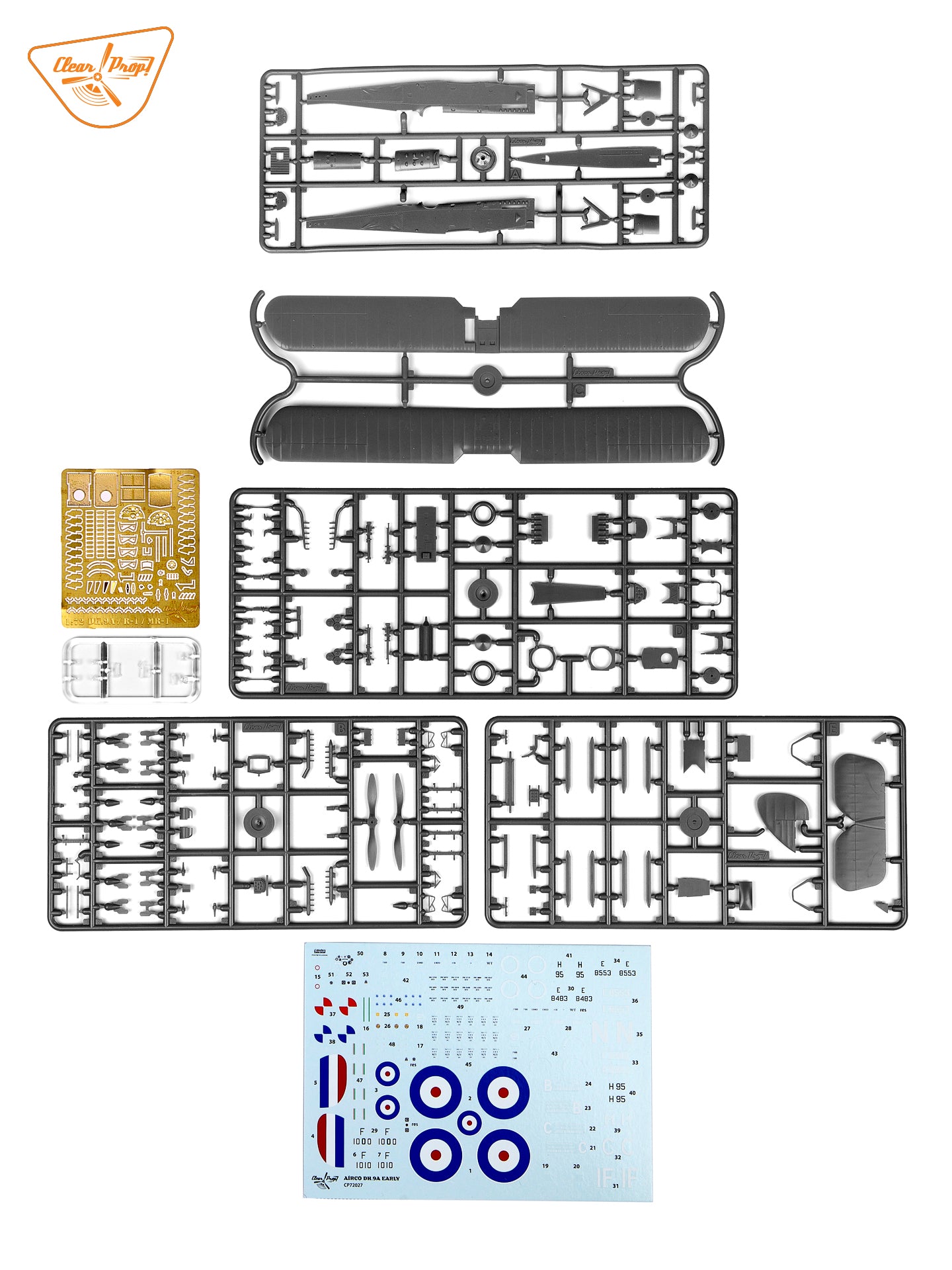 Clear Prop Models CP72027 1:72 Airco DH.9A early version