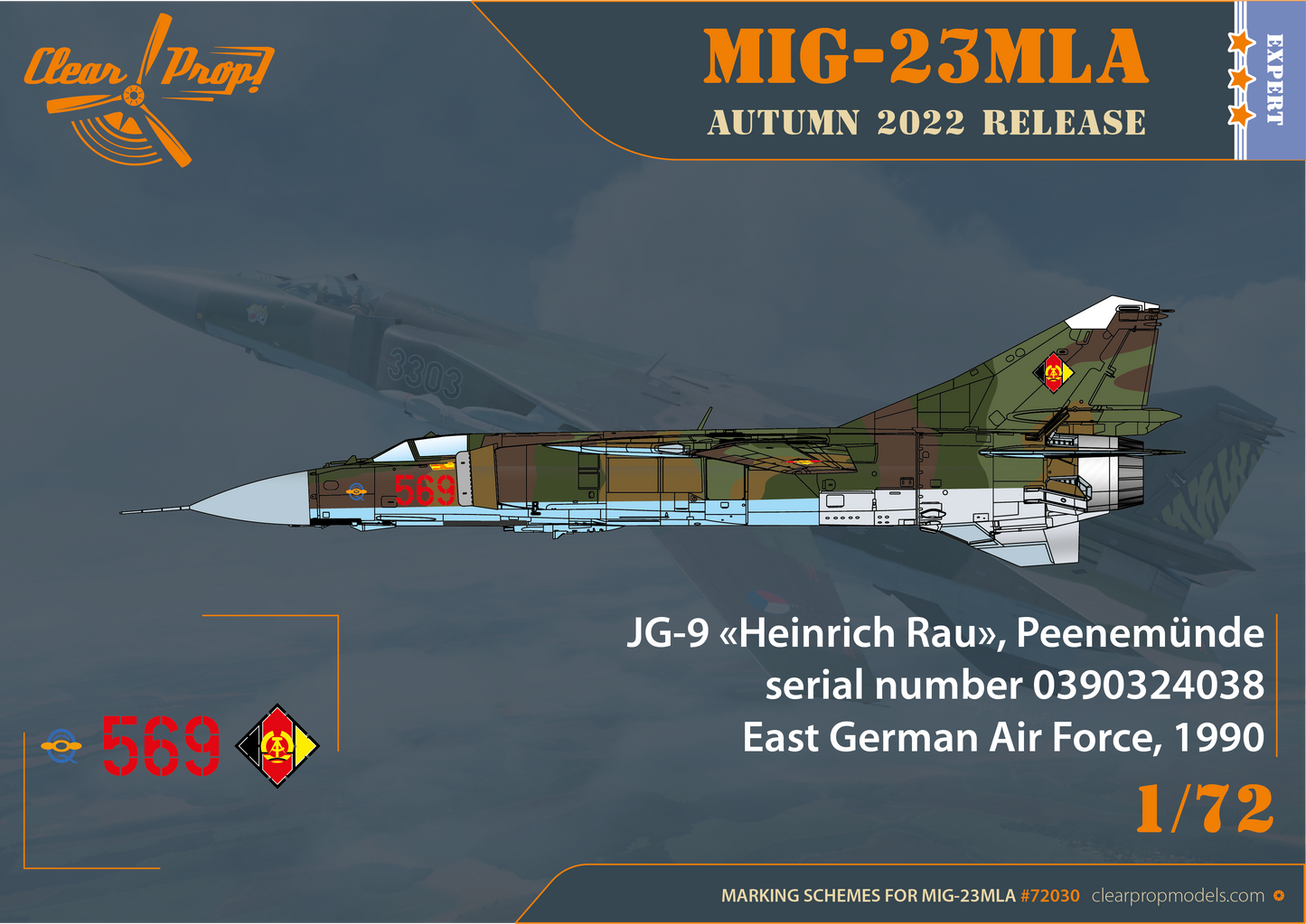 Clear Prop Models CP72030 1:72 Mikoyan MiG-23MLA Flogger-G Expert kit