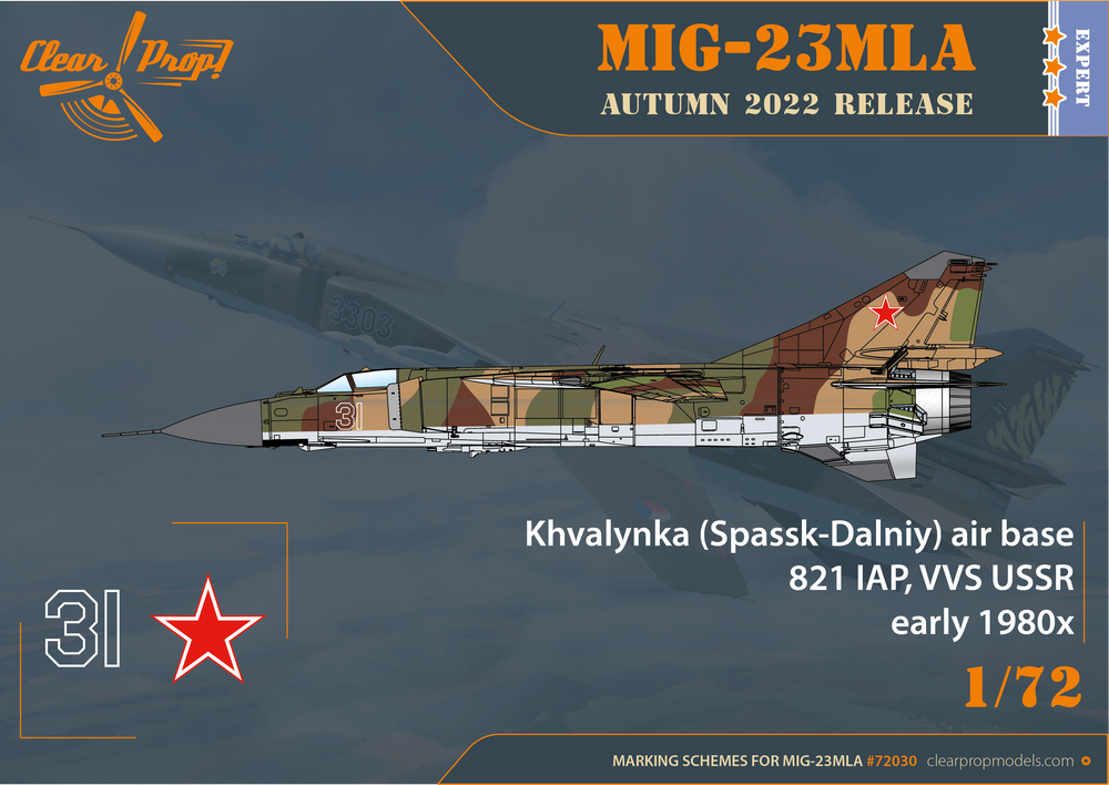 Clear Prop Models CP72030 1:72 Mikoyan MiG-23MLA Flogger-G Expert kit