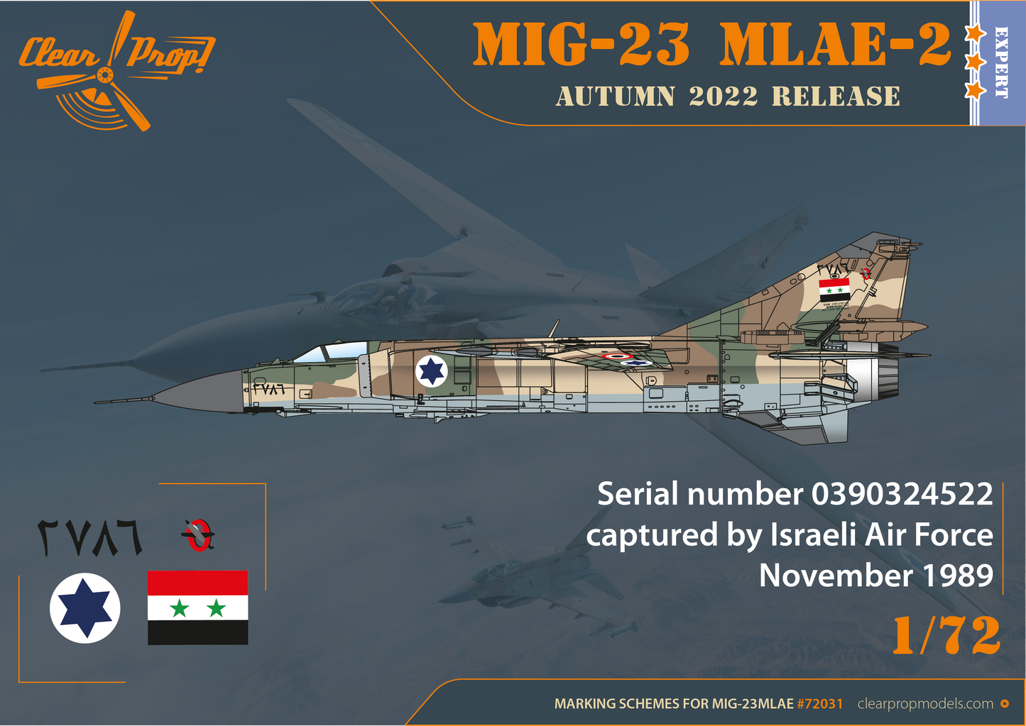 Clear Prop Models CP72031 1:72 Mikoyan MiG-23MLAE-2 Flogger-G Expert kit