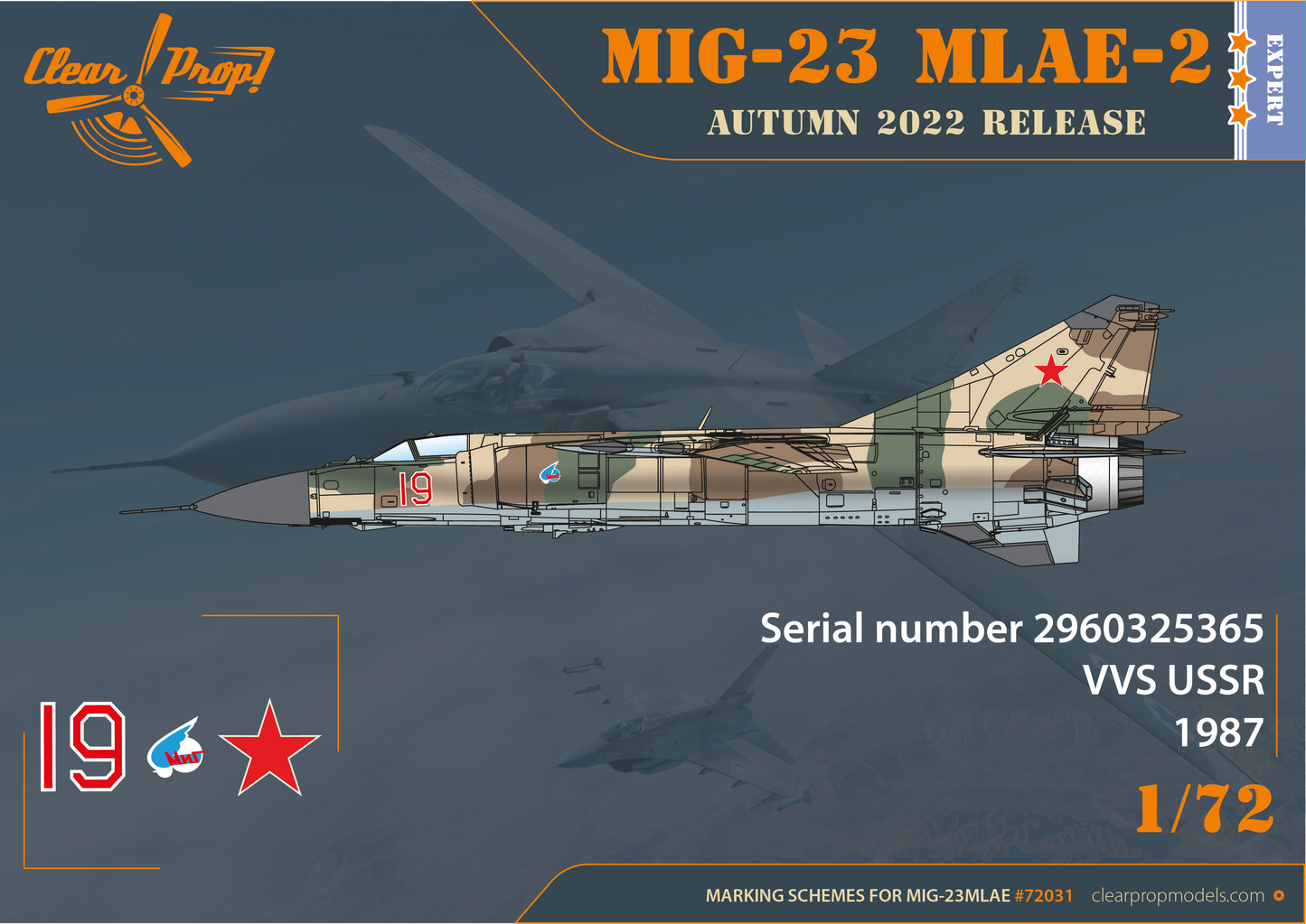 Clear Prop Models CP72031 1:72 Mikoyan MiG-23MLAE-2 Flogger-G Expert kit