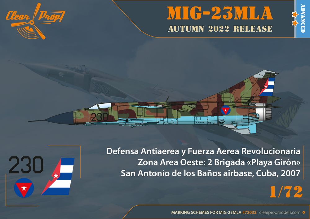 Clear Prop Models CP72032 1:72 Mikoyan MiG-23ML/MLA Flogger-G Advanced kit