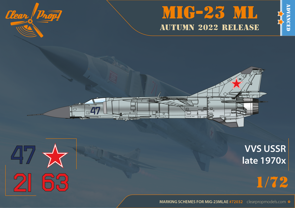 Clear Prop Models CP72032 1:72 Mikoyan MiG-23ML/MLA Flogger-G Advanced kit