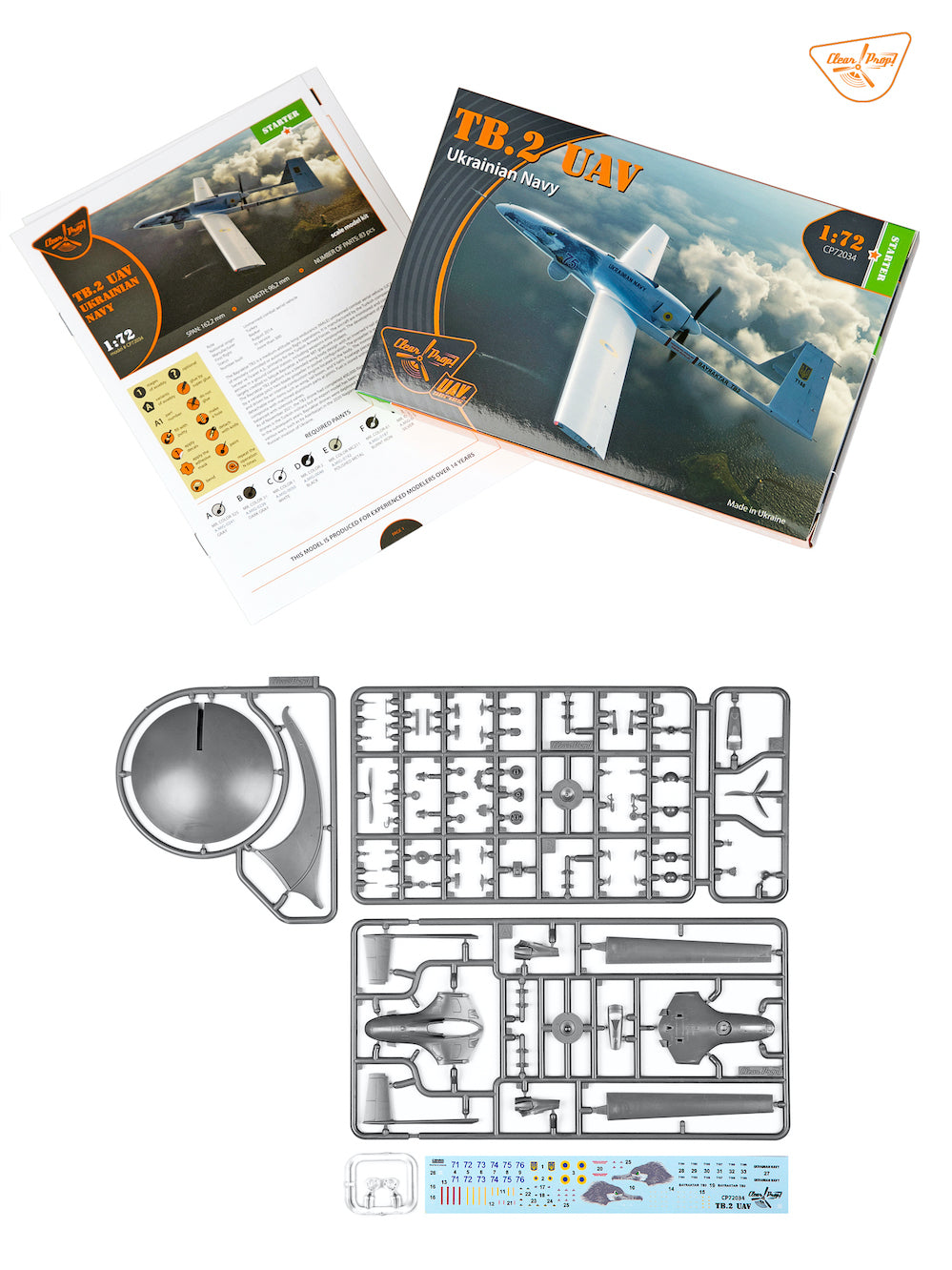 Clear Prop Models CP72034 1:72 Bayraktar TB.2 UAV UKRAINIAN NAVY