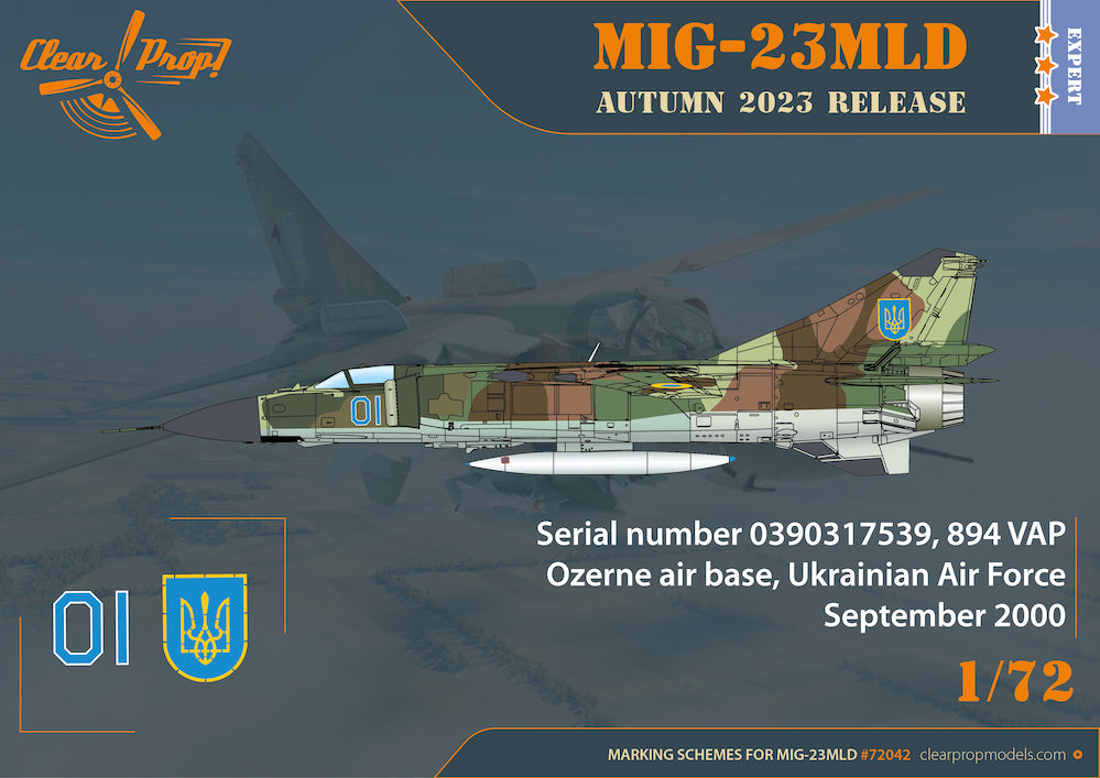 Clear Prop CP72042 1:72 Mikoyan MiG-23MLD Ukrainian Flogger-K