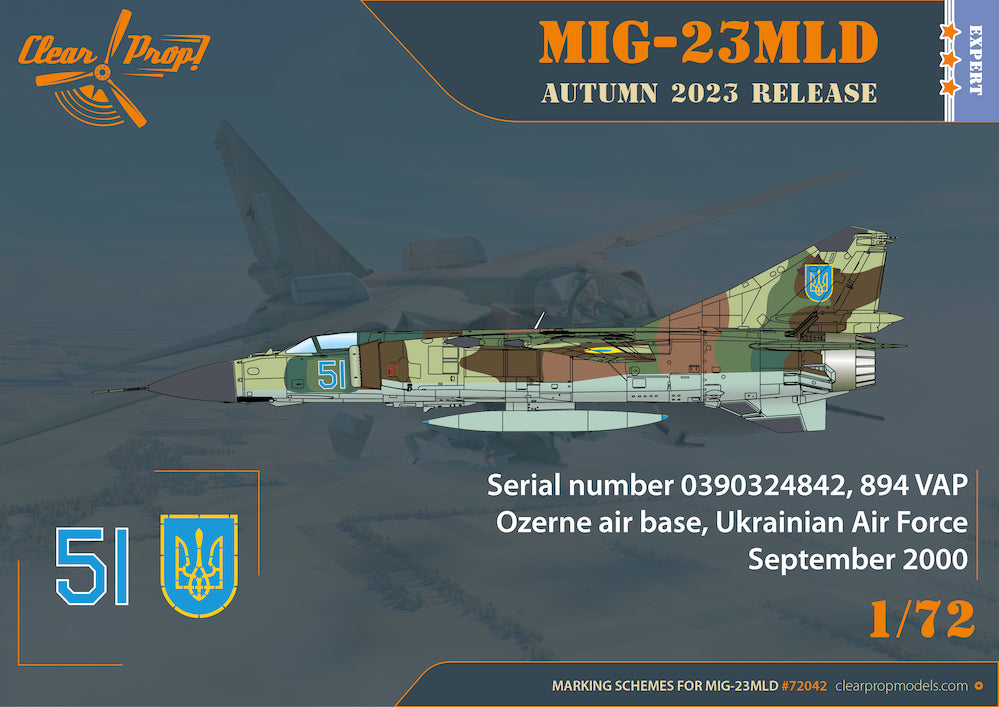 Clear Prop CP72042 1:72 Mikoyan MiG-23MLD Ukrainian Flogger-K