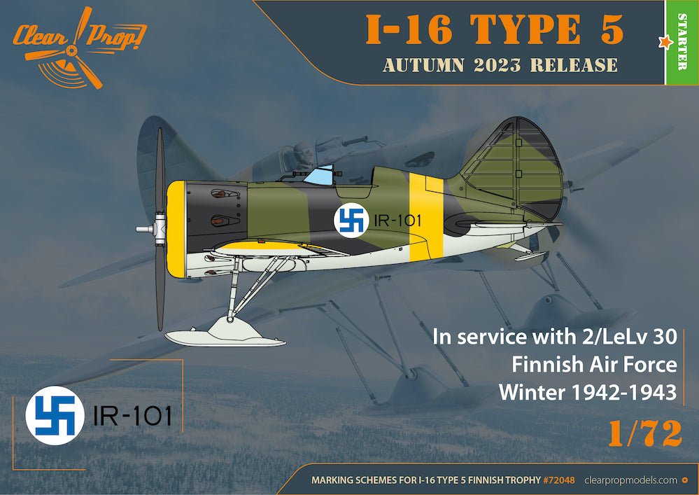 Clear Prop Models CP72048 1:72 Polikarpov I-16 type 5 In Finnish Service