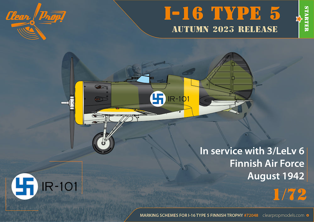 Clear Prop Models CP72048 1:72 Polikarpov I-16 type 5 In Finnish Service