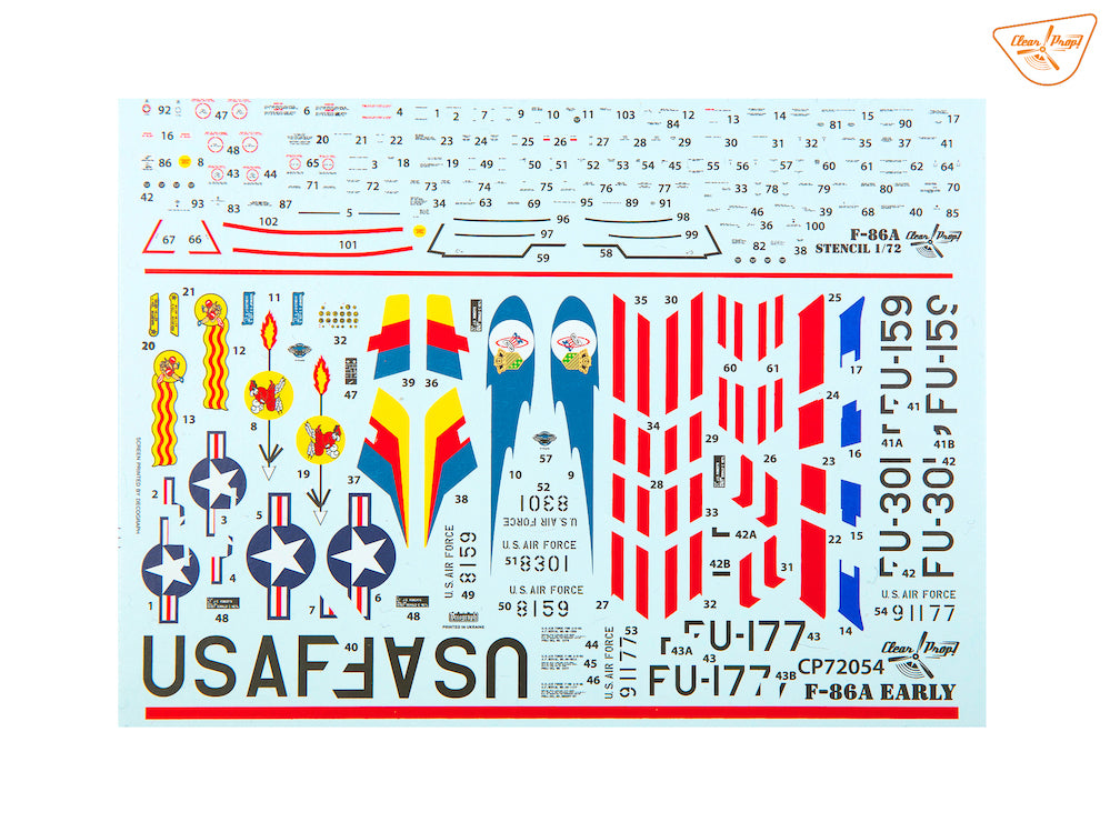 Clear Prop Models CP72054 1:72 North-American F-86A Sabre