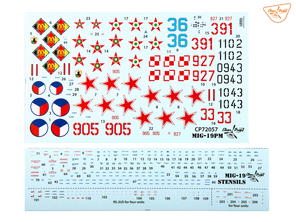 Clear Prop Models CP72057 1:72 Mikoyan MiG-19PM