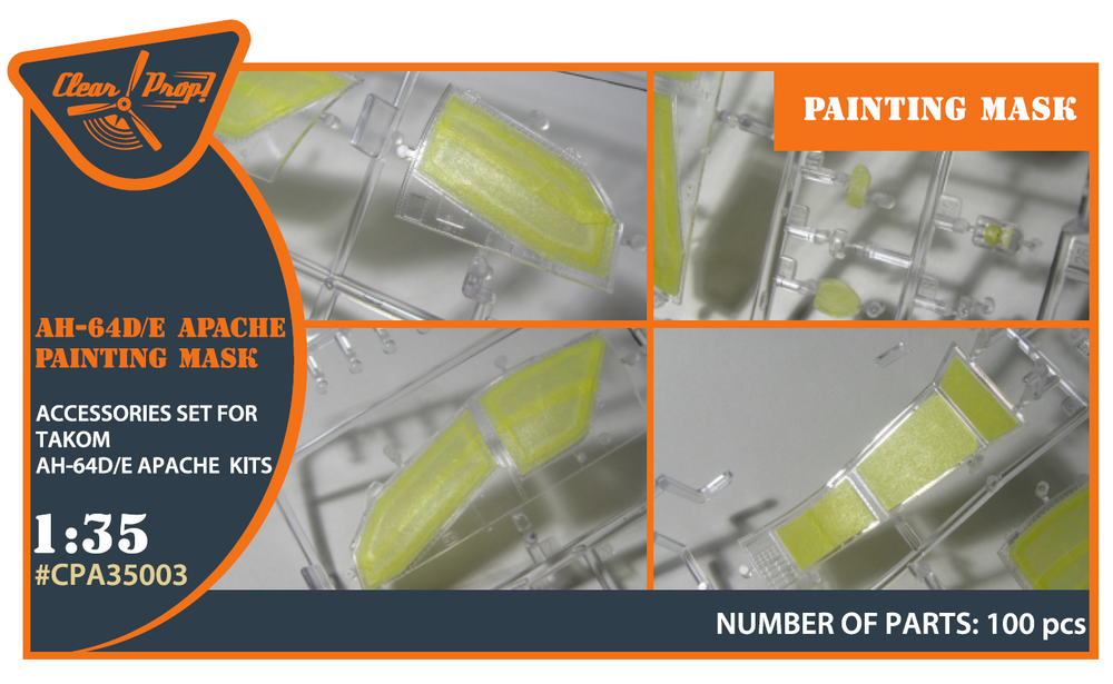 Clear Prop CPA35003 1:35 Bell/Boeing AH-64D/E Apache Paint Mask