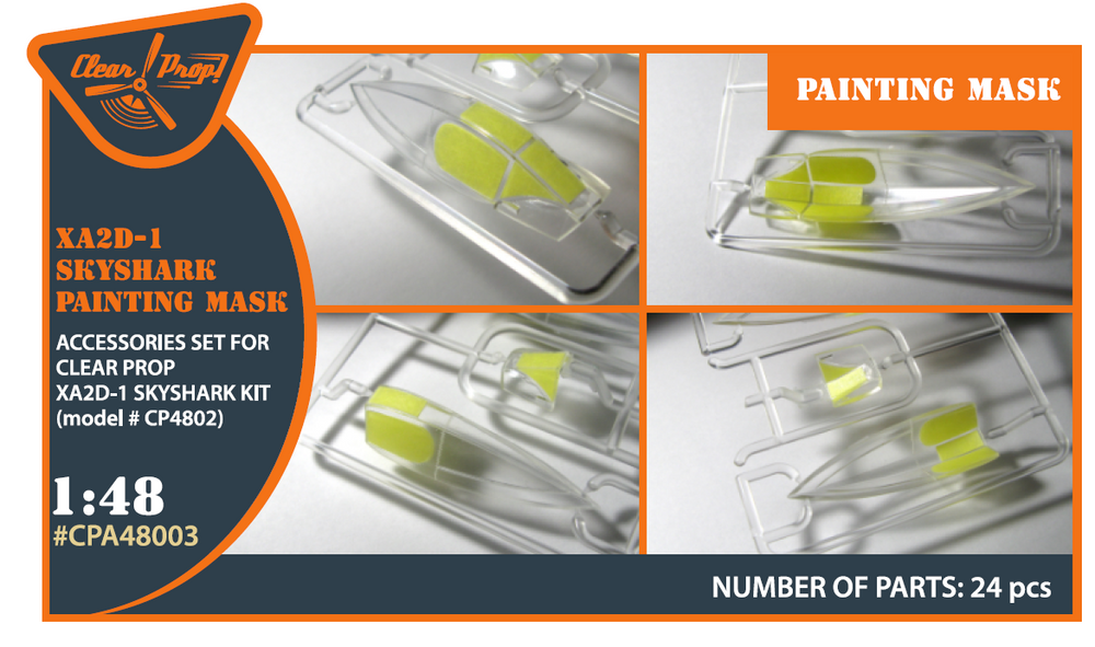 Clear Prop Models CPA48003 1:48 Douglas XA2D-1 Skyshark canopy frame paint mask