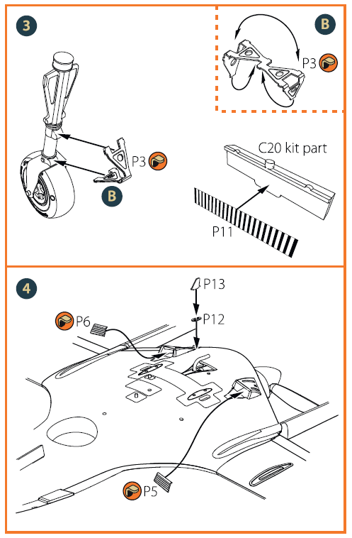 Clear Prop Models CPA48019 1:48 Bayraktar TB.2 Unmanned Aerial Vehicle PE parts