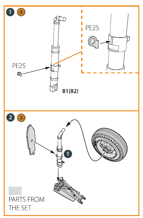 Clear Prop Models CPA48040 1:48 Douglas XA2D-1, A2D-1 Skyshark main landing legs
