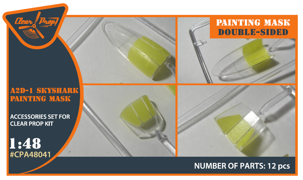 Clear Prop Models CPA48041 1:48 Douglas A2D-1 Skyshark canopy frame paint mask