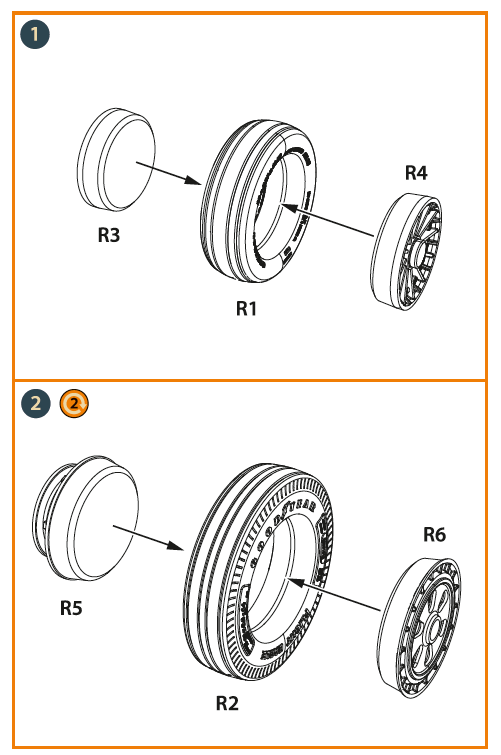 Clear Prop Models CPA48052 1:48 North-American F-86A Sabre wheel set type 1