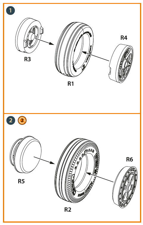 Clear Prop CPA48091 1:48 F-86A Sabre 3D-Printed Weighted Wheels Type 2