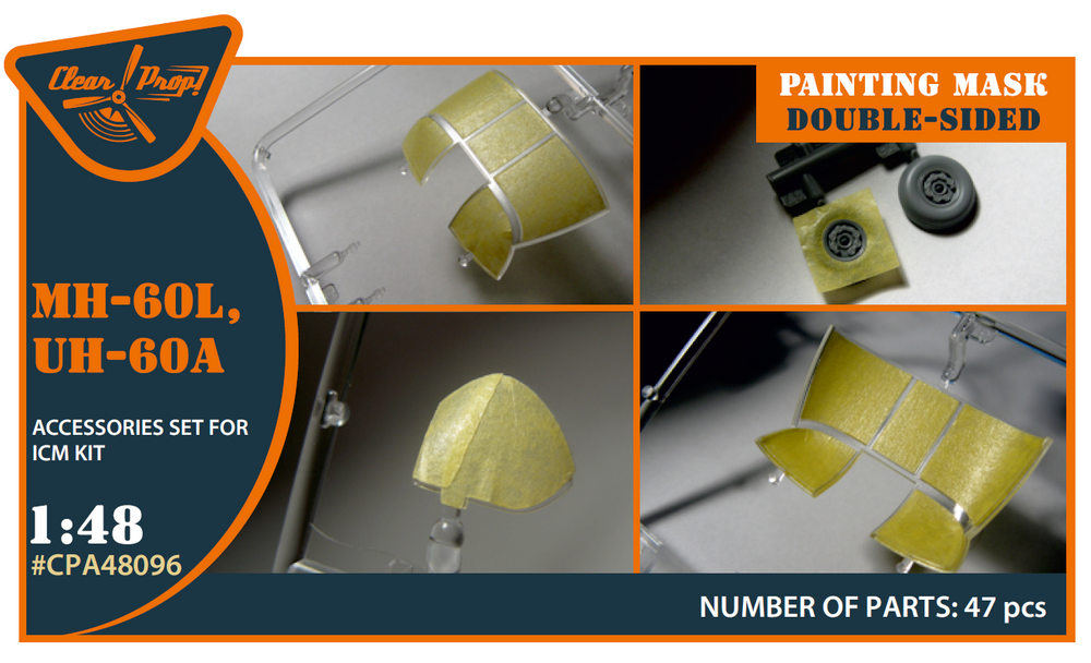 Clear Prop CPA48096 1:48 UH-60A/MH-60L Double-Sided Paint Mask