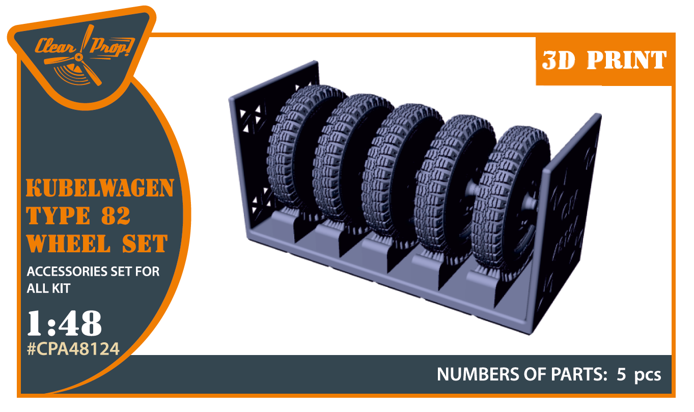 Clear Prop Models CPA48124 1:48 Kubelwagen type 82 Wheel set