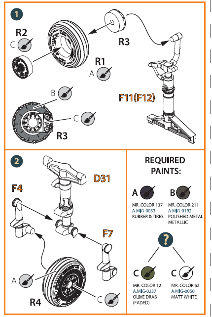 Clear Prop Models CPA72036 1:72  OV-1A/JOV-1A Mohawk /OV-1D Mohawk wheels set