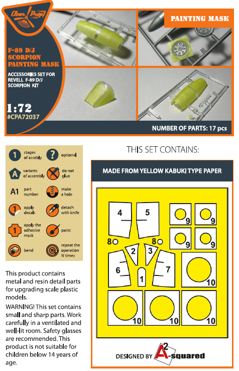 Clear Prop CPA72037 1:72 Northrop F-89D/J Wheels & Canopy Mask