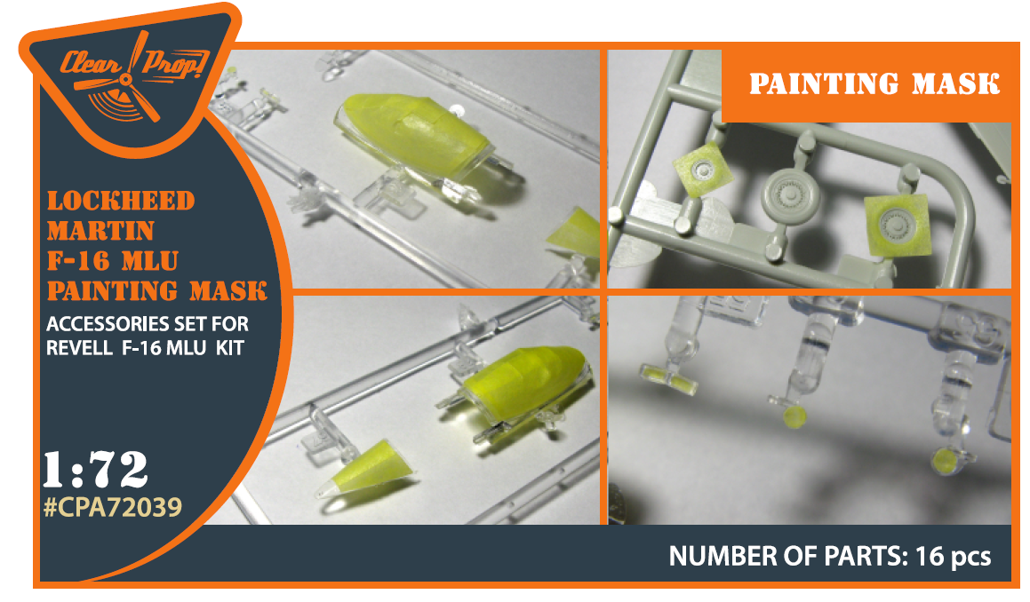 Clear Prop CPA72039 1:72 F-16 MLU Single Seater Wheels & Mask