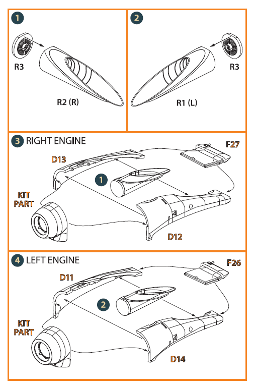 Clear Prop CPA72046 1:72 Rockwell OV-1 Mohawk Exhausts