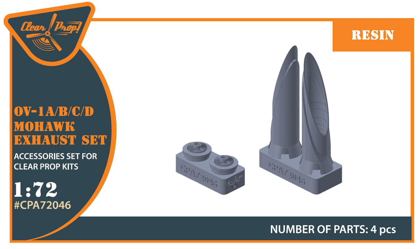 Clear Prop CPA72046 1:72 Rockwell OV-1 Mohawk Exhausts
