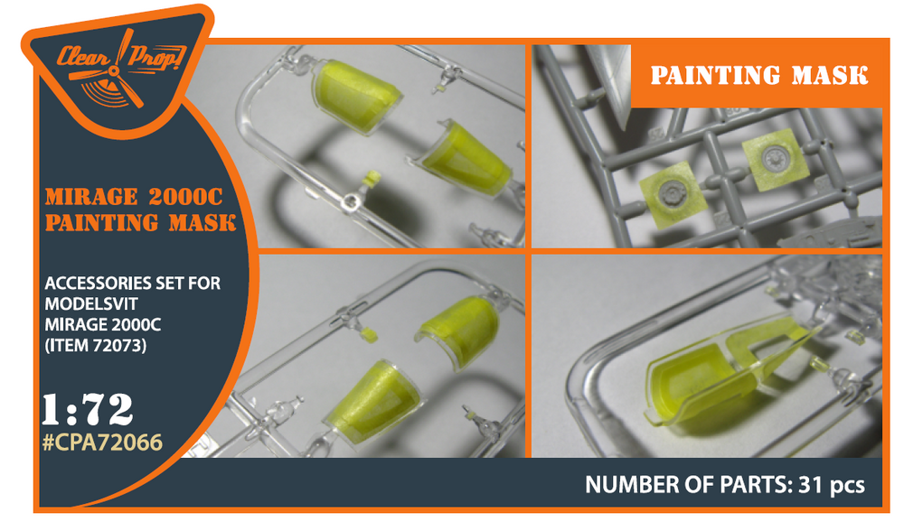 Clear Prop CPA72066 1:72 Dassault Mirage 2000C Paint Mask
