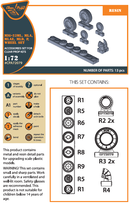 Clear Prop CPA72079 1:72 MiG-23ML/MLD/P/MLAE Wheel Set