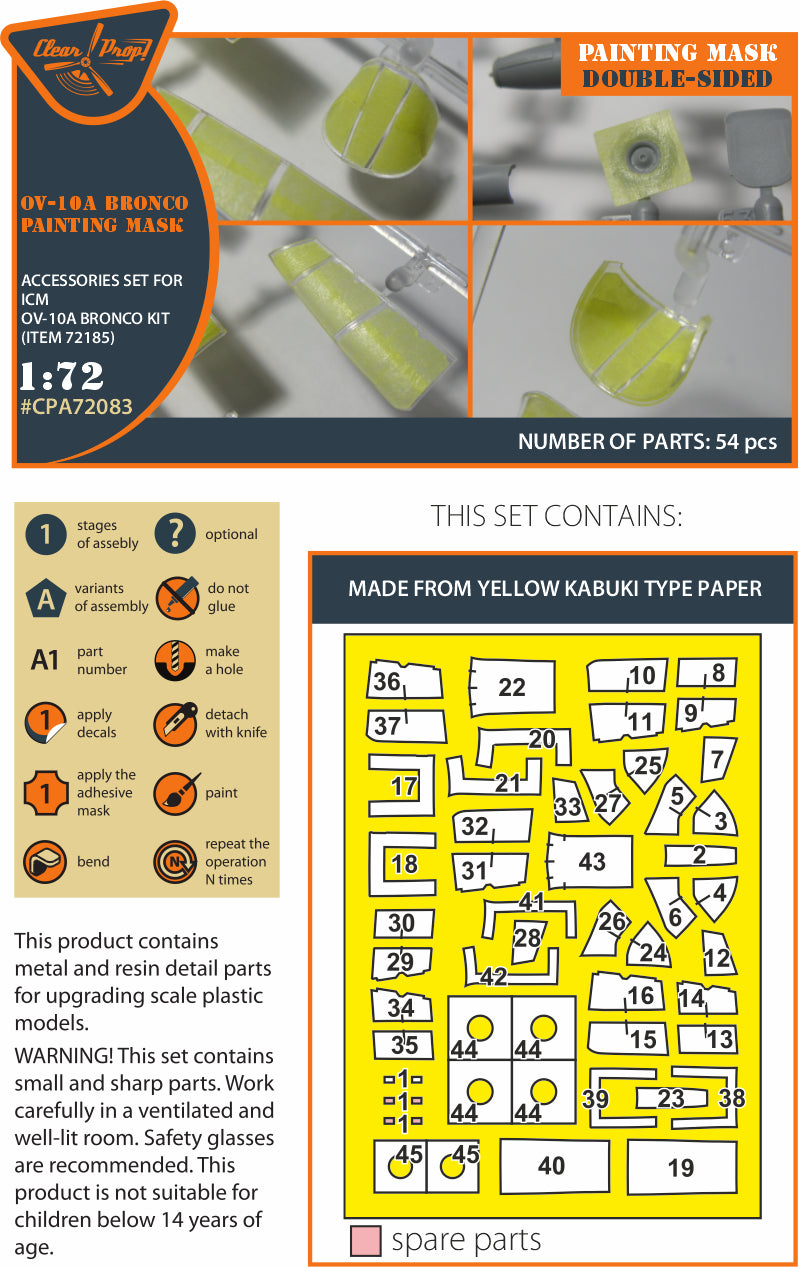 Clear Prop CPA72083 1:72 Rockwell OV-10A/D+ Double-Sided Mask