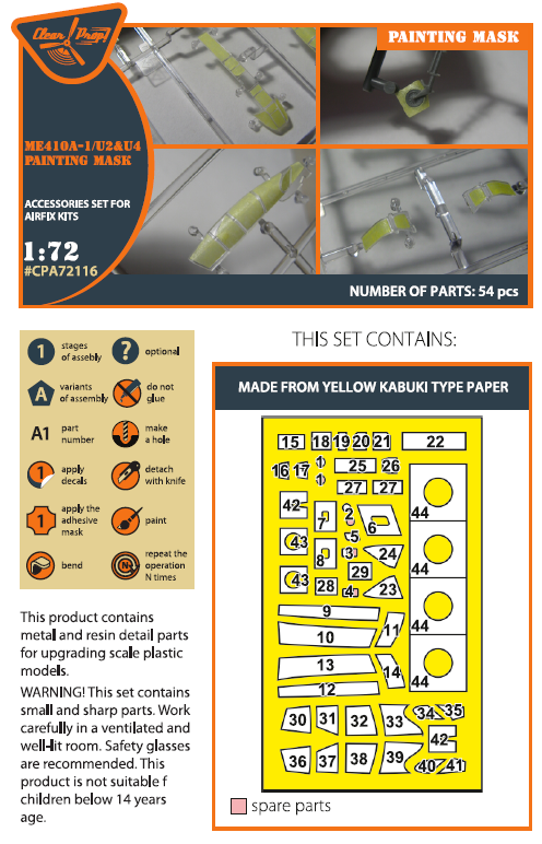 Clear Prop CPA72116 1:72 Me-410A-1/U-2 & U4 Paint Mask