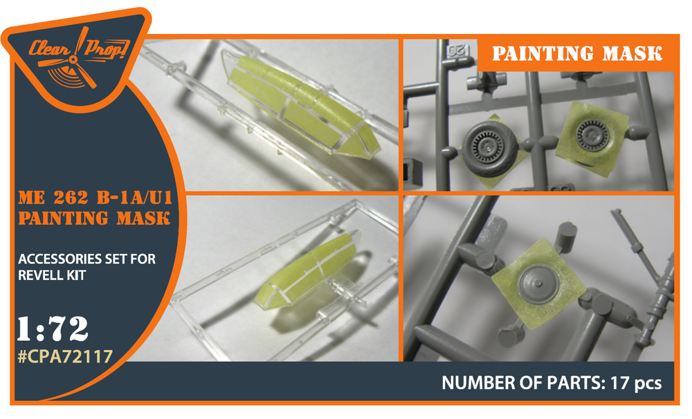 Clear Prop CPA72117 1:72 Messerschmitt Me-262B-1A/U1 Paint Mask