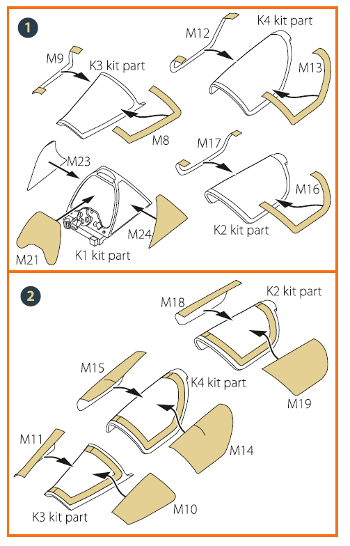 Clear Prop CPA72122 1:72 Mirage 2000D Double-Sided Paint Mask