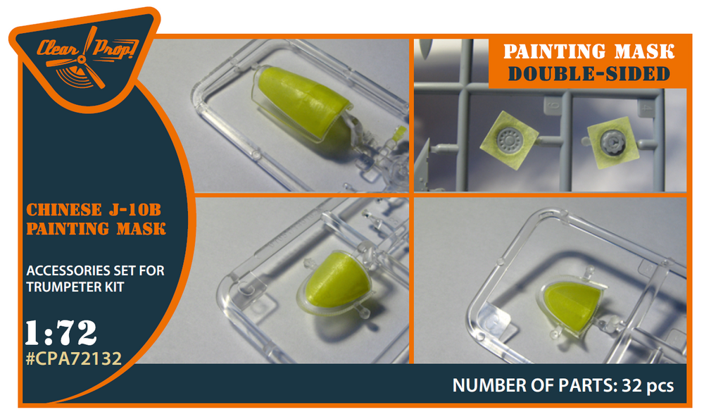 Clear Prop CPA72132 1:72 Chengdu J-10B Double-Sided Paint Mask