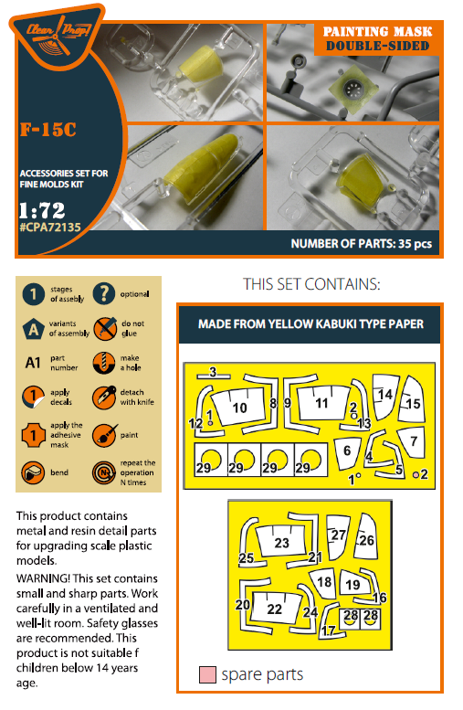 Clear Prop CPA72135 1:72 McDonnell F-15C Paint Mask
