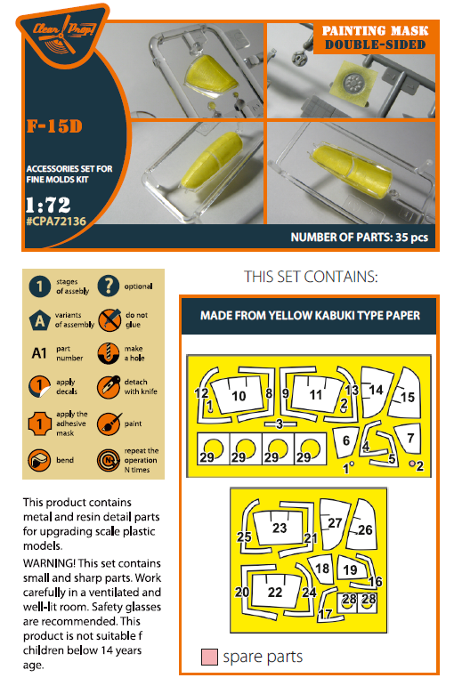 Clear Prop CPA72136 1:72 McDonnell F-15D Paint Mask