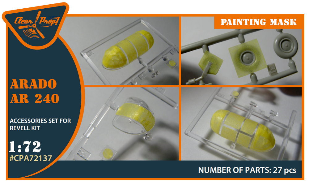 Clear Prop CPA72137 1:72 Arado Ar-240 Wheels & Canopy Paint Mask