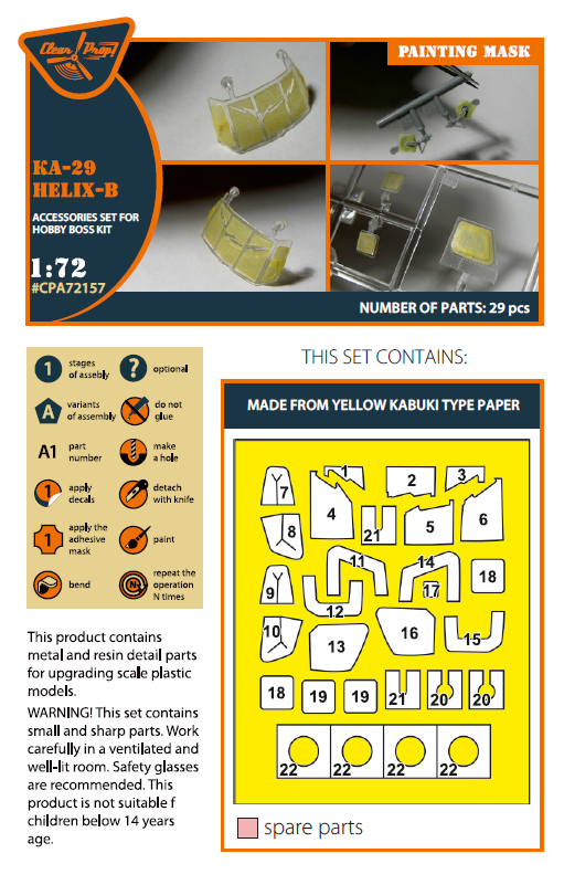 Clear Prop CPA72157 1:72 Kamov Ka-29 Helix-B Paint Mask