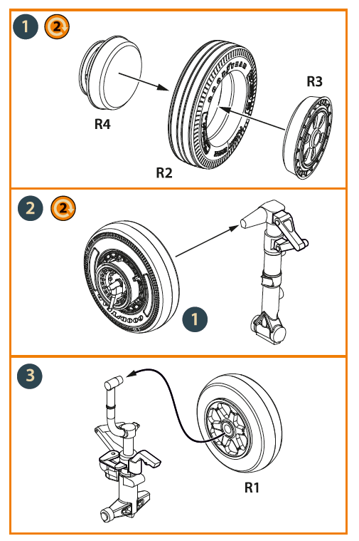 Clear Prop CPA72164 1:72 F-86A Sabre 3D-Printed Wheels Type 2
