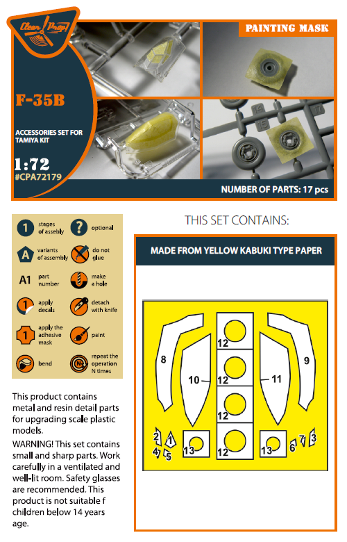 Clear Prop CPA72179 1:72 Lockheed-Martin F-35B Paint Mask