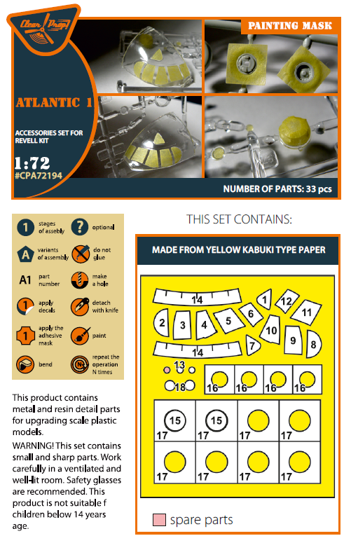 Clear Prop CPA72194 1:72 Breguet Br.1150 Atlantic Paint Mask